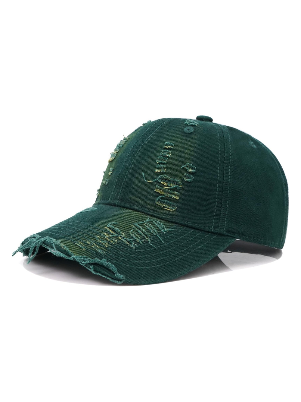 Vintage Distressed Baseball Cap for Women Men Ripped Washed | Green | Size OS